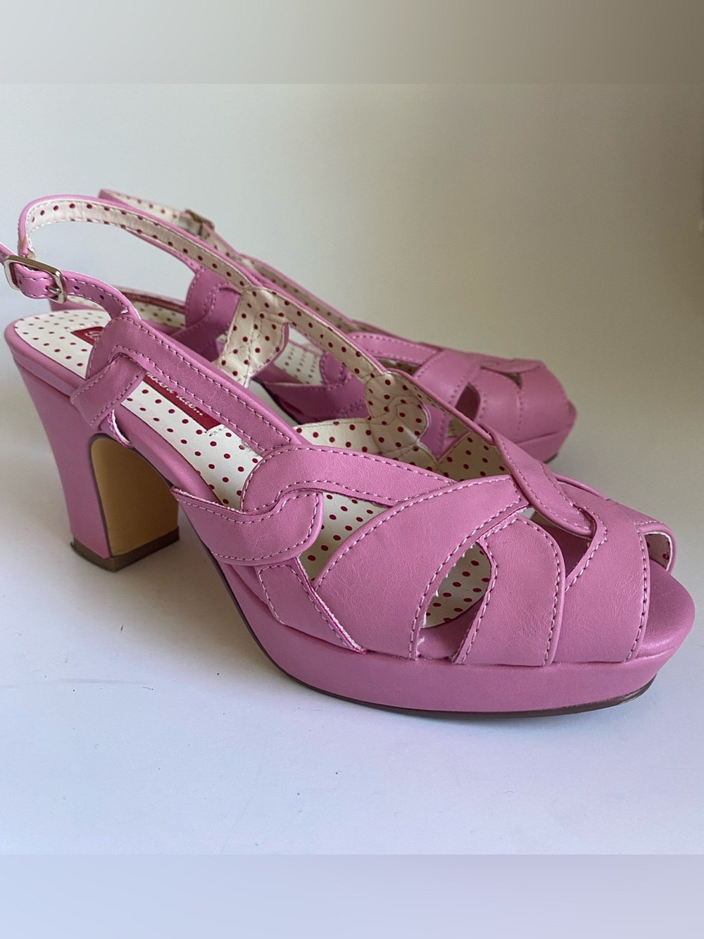 Pink Platform Sandals Size 6.5 Retro Pastel Girly Strappy - Picture 6 of 9